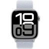 Apple Watch Series 10 42mm Aluminum Silver Case Blue Cloud Sport Loop